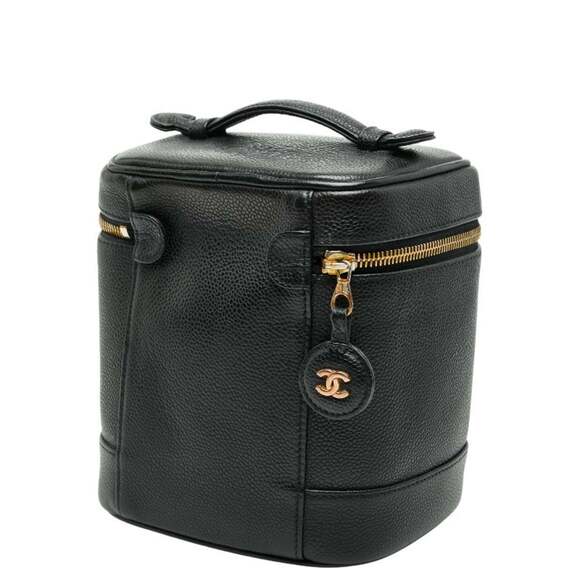 CHANEL Black Caviar Leather Logo Vanity Bag - Picture 2 of 12